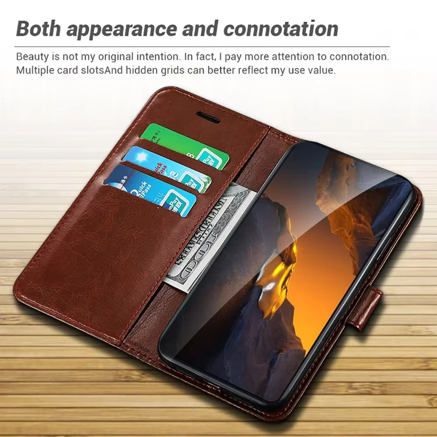 Luxus Flip Ledertasche für Huawei P9 P10 P20 Lite P30 P40 P50 P60 Pro Mate 10 20 60 Y5 Y7 Y9 Brieftasche Abdeckung in Schwarz und Braun - Bild 4