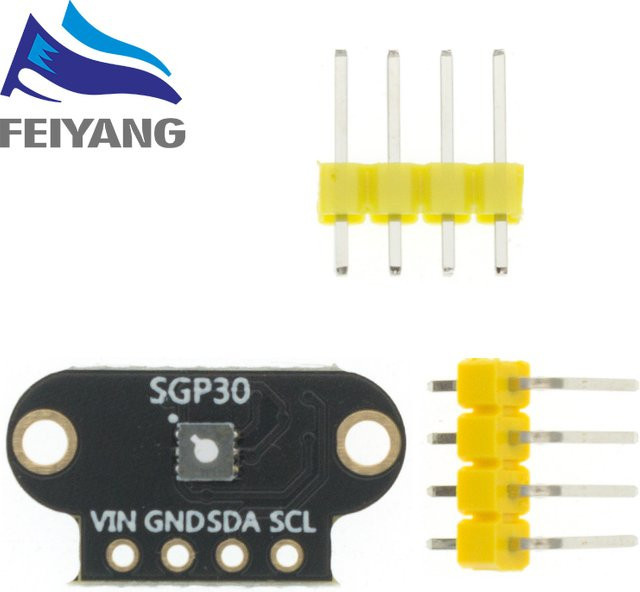 SAMIROB Indoor Air SGP30 Gas Sensor für Arduino zur Messung von TVOC, eCO2, Formaldehyd und Kohlendioxid in Schwarz - Bild 1