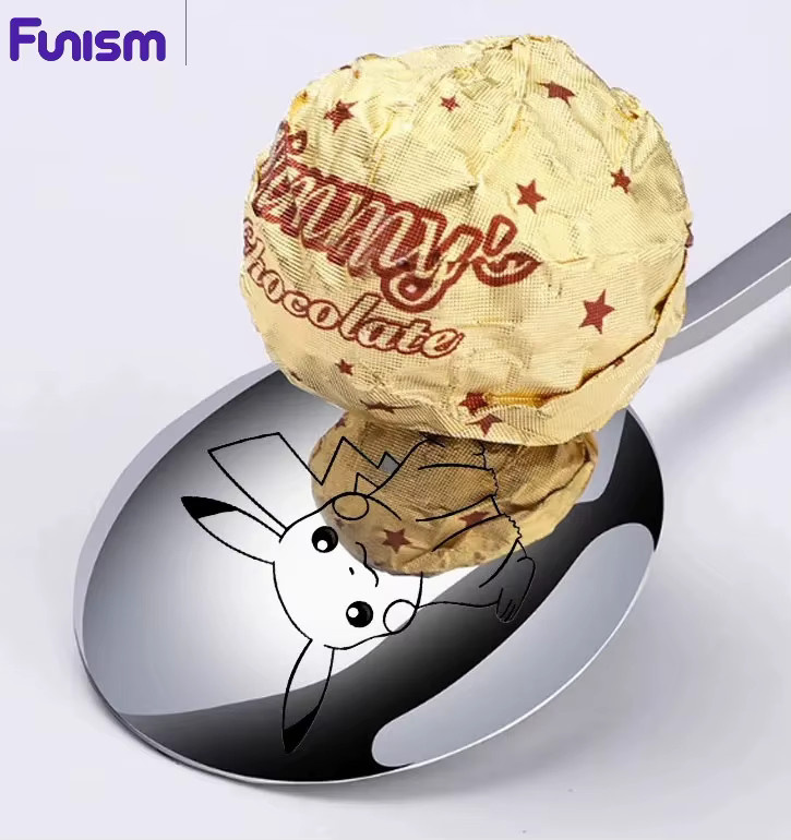 FUNISM Pikachu Kinderlöffel aus Edelstahl in Silber für Babysuppe und Geschirr - Bild 2