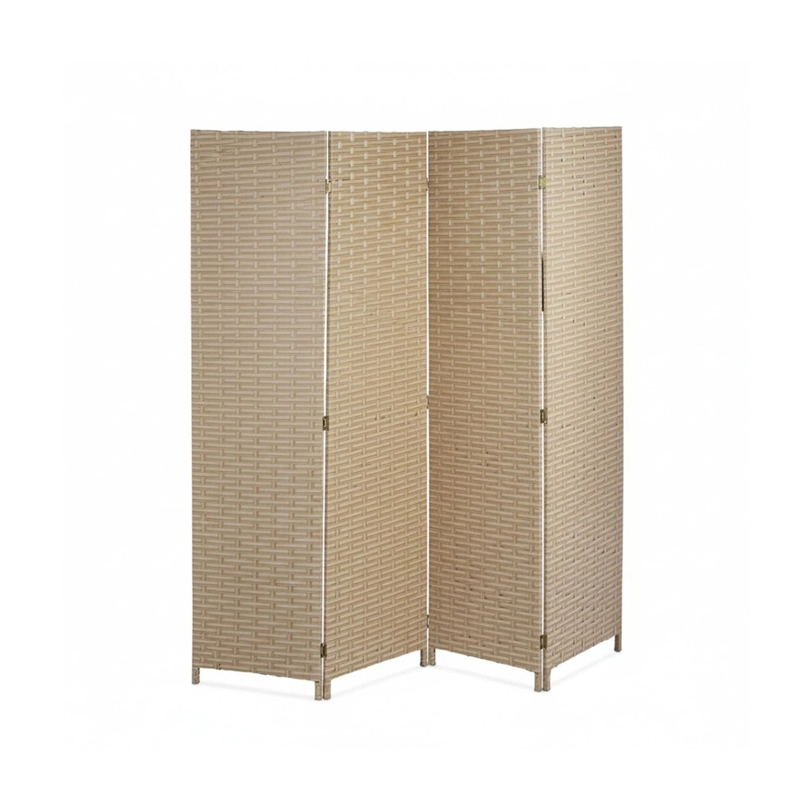 Relaxdays Paravent aus Kunststoff in Braun, 4-teilig und faltbar, B/H/T: 180 x 180 x 2 cm - Bild 2
