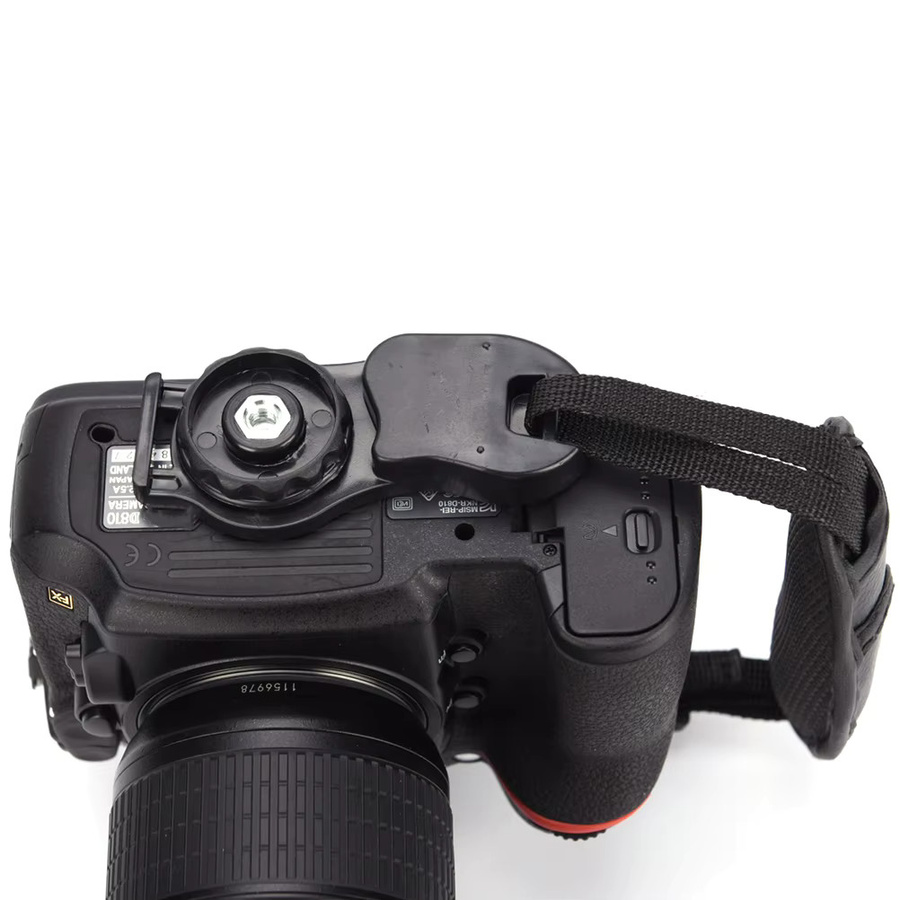 KOQZM Kamera Handgriff Gurt aus schwarzem PU-Leder für DSLR Kameras von Sony, Nikon und Canon - Bild 3