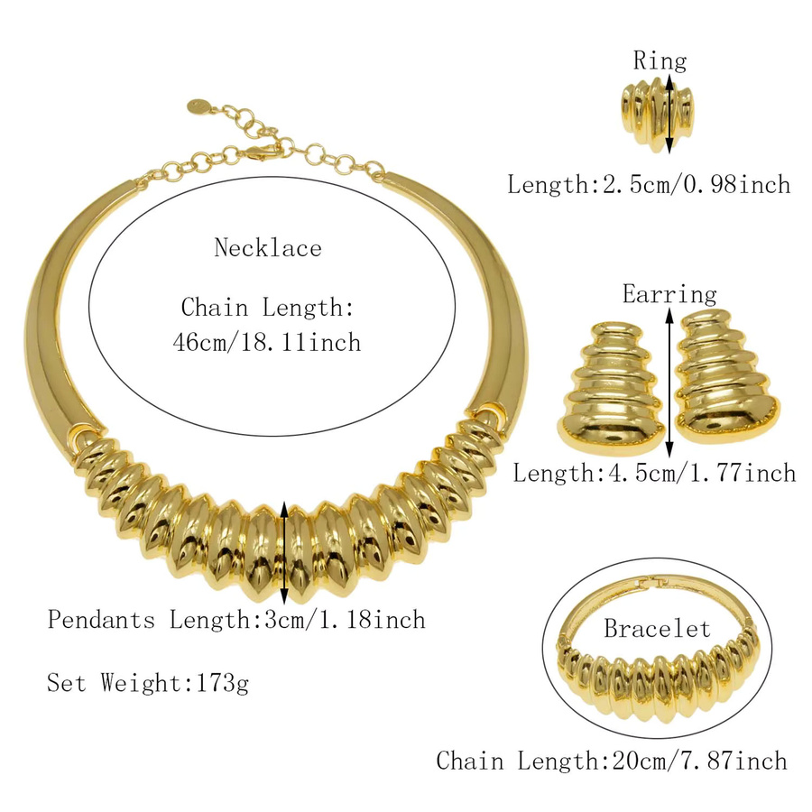 SYHOL Schmuck-Set Halskette, Armband, Gold, Damen - Bild 2
