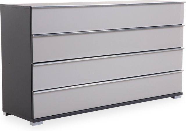 Kommode Rolf Weber WERTHEIM in Grau mit Soft-Close-Schubladen und Glasoberfläche, H: 70,0 cm, B: 149,0 cm, T: 42,0 cm - Bild 1