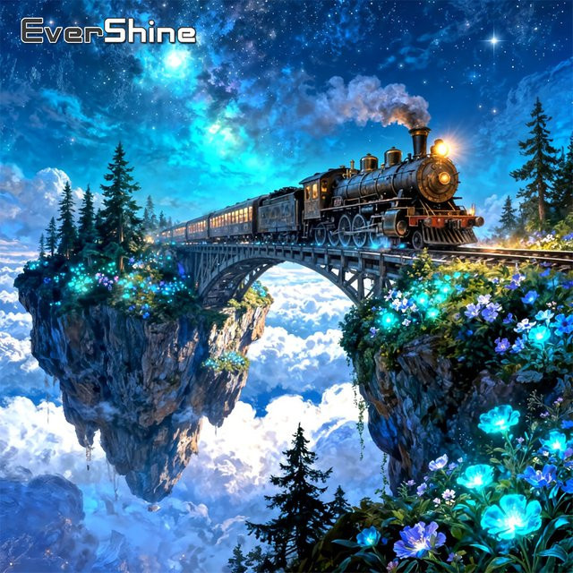 Evershine Diamant-Mosaik-Zug-Landschaft, Diamant-Gemälde, Mehrfarbig - Bild 1