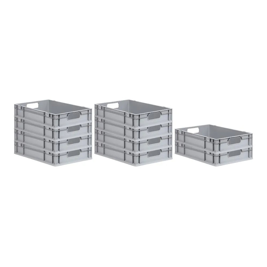 PROREGAL Spar Set 10x Eurobox Nextgen Economy Transportboxen Grau H x B x T: 12 x 40 x 60 cm - Bild 2
