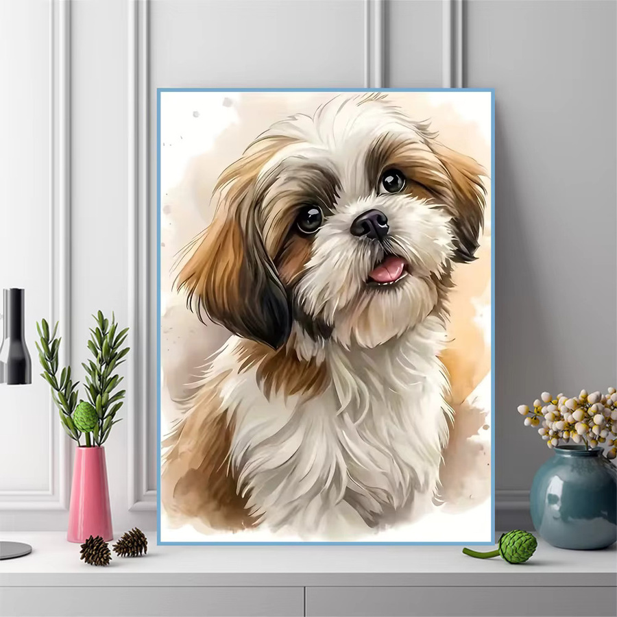 Momoart DIY Diamant-Mosaik Hund Tier Wandkunst für Anfänger, Mehrfarbig, B/H: 30 x 20 cm - Bild 2