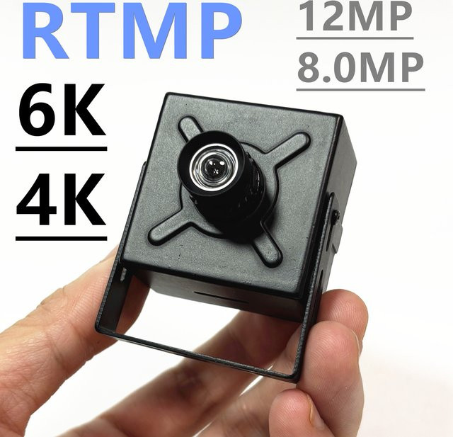 HQCAM 6K 12MP Mini PoE IP-Netzwerkkamera für den Innenbereich mit eingebautem Mikrofon, KI-Menschenerkennung und verzerrungsfreier Linse, Schwarz - Bild 1