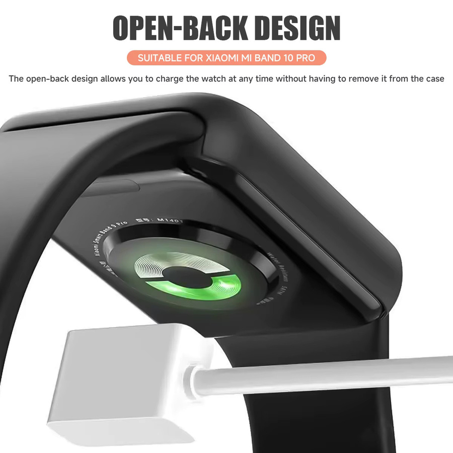 CAOWTAN Smartwatch-Zubehör, TPU-Hülle für Xiaomi Miband 10Pro, Silikon, Schwarz, transparent, Unisex - Bild 3