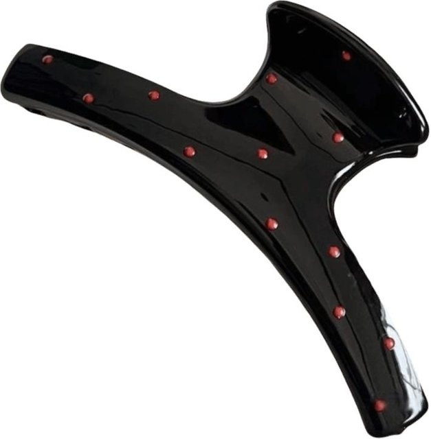 Weboo Haarkralle Damen, Polka Dot, Hai-Klammer, Rote Schleife, Schwarz - Bild 1