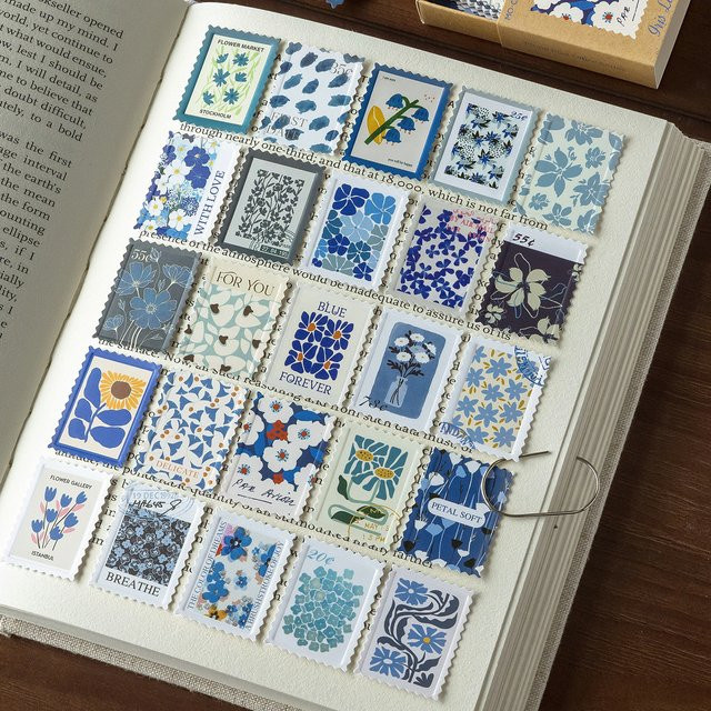 3D-geprägte Aufkleber mit Pflanzen- und Blumenmuster in Multicolour für DIY Journaling - Bild 1