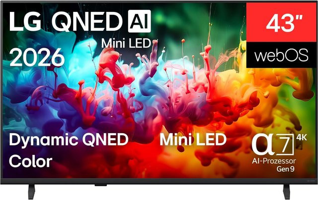 LG 43QNED70B6C Mini LED TV 4K UHD in Schwarz mit Wi-Fi und Bluetooth - Bild 1