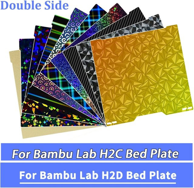 Bambu Lab Magnetische PEI Federstahlfolie Doppelseitig für H2C H2D H2S 3D-Drucker Bauplatte - Bild 1