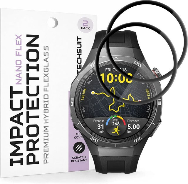 Techsuit Schutzfolie Nano Flex für Huawei Watch GT 5 Pro 46mm, Kunststoff, Schwarz - Bild 1