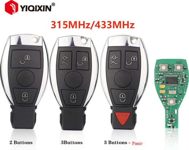 YIQIXIN Autofernbedienung für Mercedes Benz A B C E S GL M W Serie in Schwarz, 315/433MHz, unterstützt BGA & NEC - Bild 1