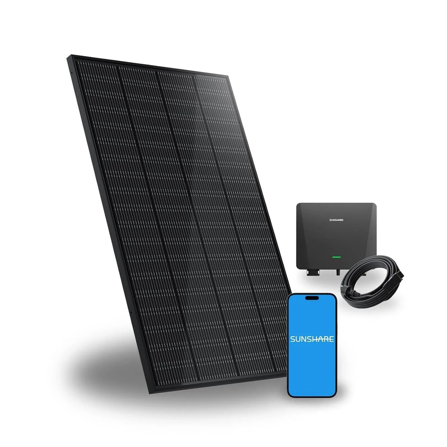 SUNSHARE Ray 200W Balkonkraftwerk Solarsystem in Schwarz ohne Halterung für Balkon, Terrasse oder Dach - Bild 2