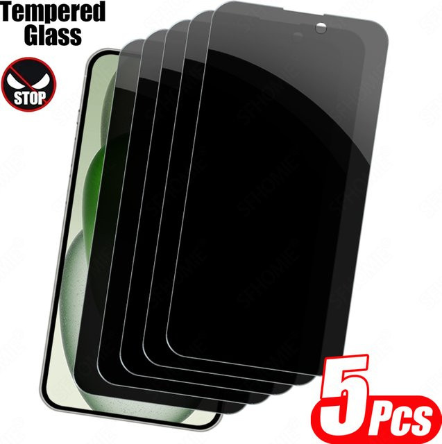 5er-Pack SFHOMIE Privacy Anti-Spion Schutzglas für iPhone 13 14 15 16 Pro Max und Plus, transparent - Bild 1