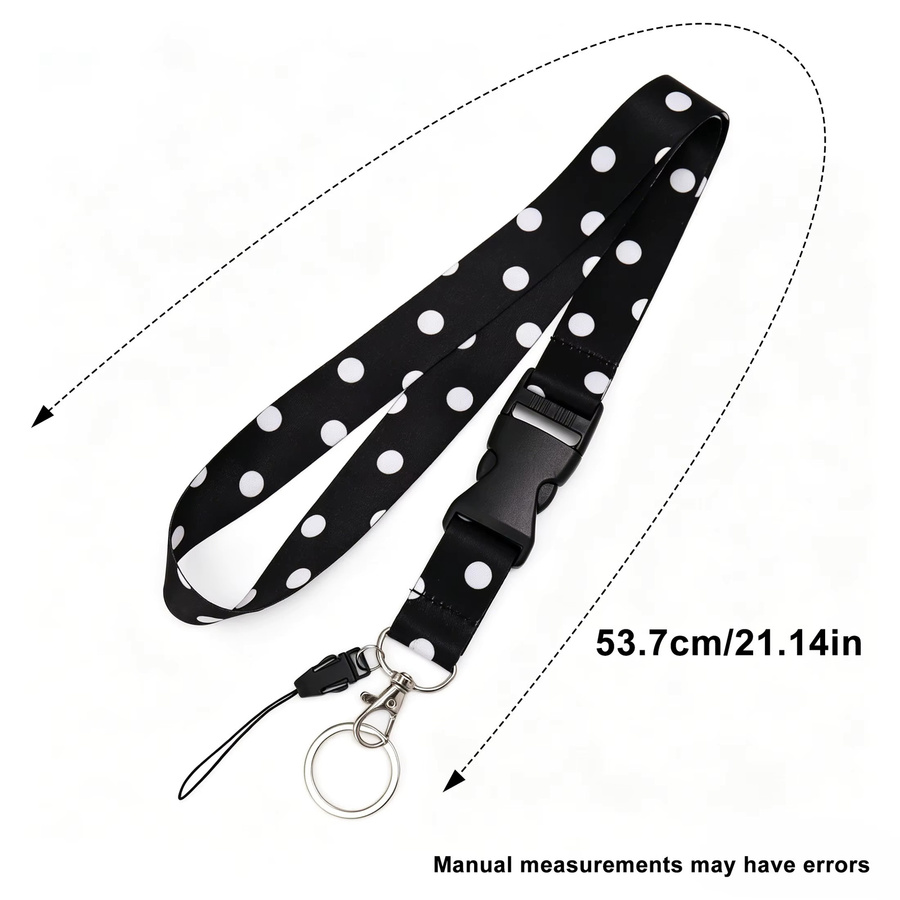 Modisches Lanyard mit Punktmuster in Grün für Ausweishalter und Schlüssel aus Metall - Bild 2