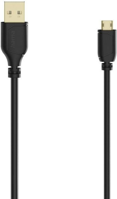 Hama Flexi-Slim Micro-USB-Kabel USB 2.0 in Schwarz, Länge: 0,75 m - Bild 1