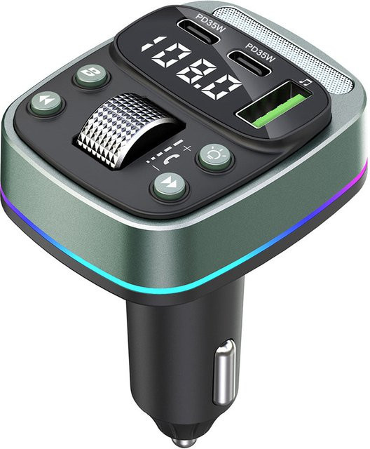 Techsuit EchoDrive FM Bluetooth Modulator in Grau mit 1 x USB-A und 2 x USB-C - Bild 1
