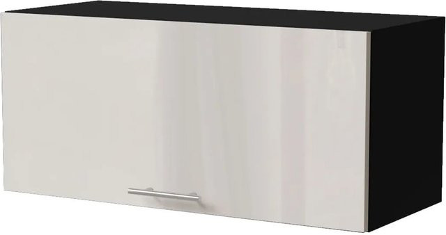 Feldmann-Wohnen Klapphängeschrank Brerra W4B Schwarz und Creme Hochglanz mit Blum Aventos Klappenbeschlag B/T/H: 80 x 32,5 x 36 cm - Bild 1