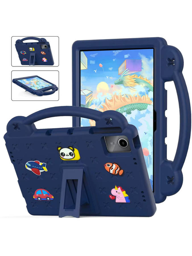 Kinder EVA Standhülle für TCL Tab NxtPaper 11, Tab10 Gen2, Tab 8 (2. Gen) und NXTpaper 5G in Blau mit Griffhalter - Bild 7