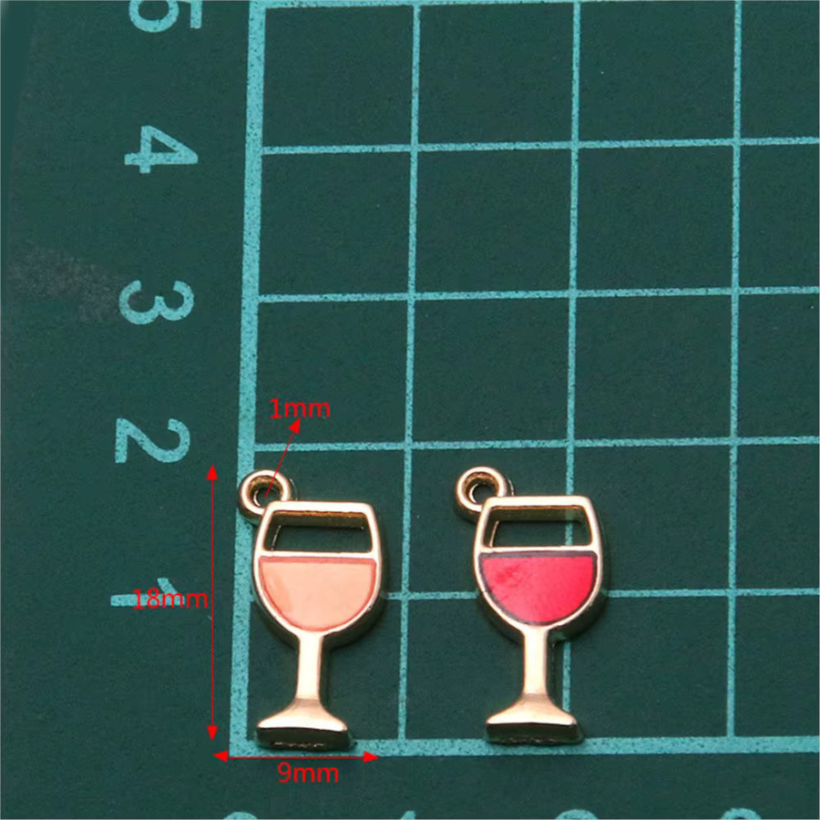 Anhänger Metall, Tropfen Öl Wein Glas, 9x18mm, Unisex - Bild 3