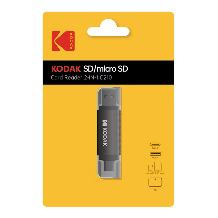 Kodak 4-in-1 USB-A Kartenleser für Micro-SD und TF-Speicherkarten in Schwarz - Bild 4