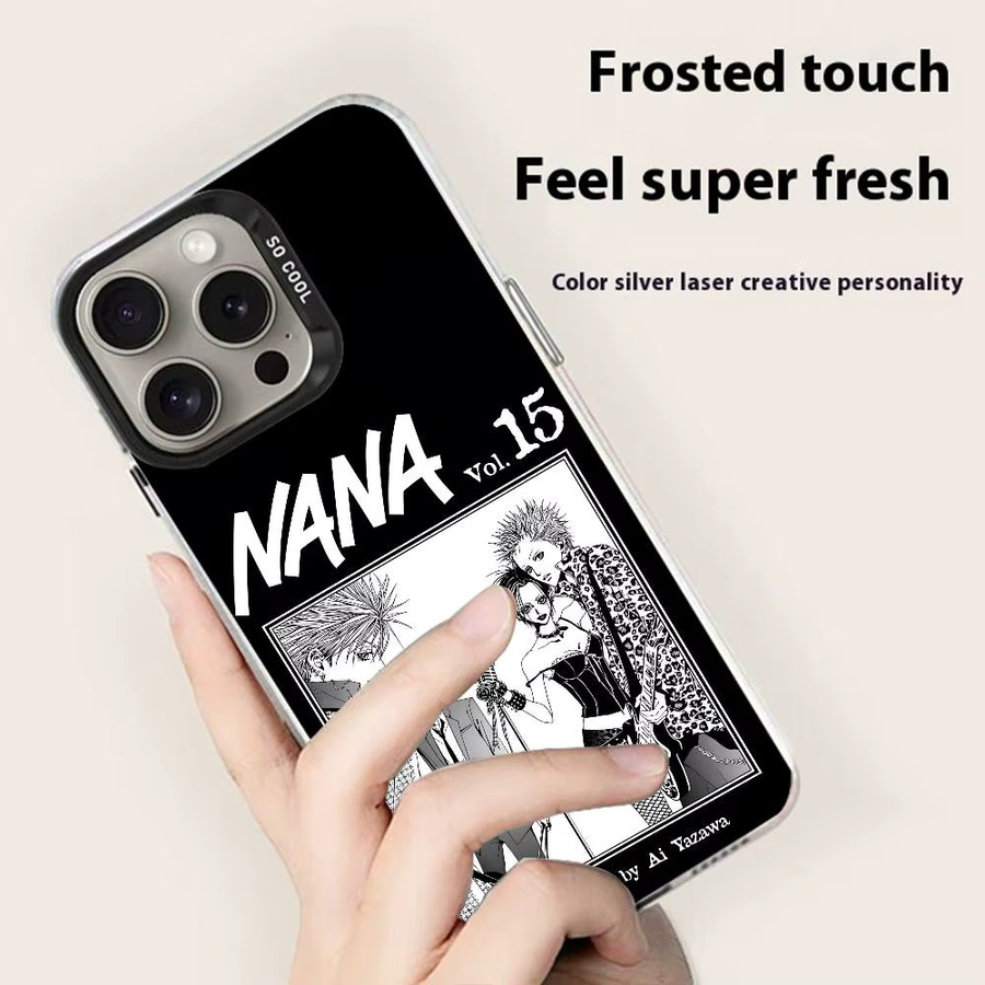 Anime Nana Osaki Handyhülle für iPhone 11-16, transparente Anti-Fall-TPU-Hülle mit Farbwechsel-Effekt in Schwarz - Bild 2