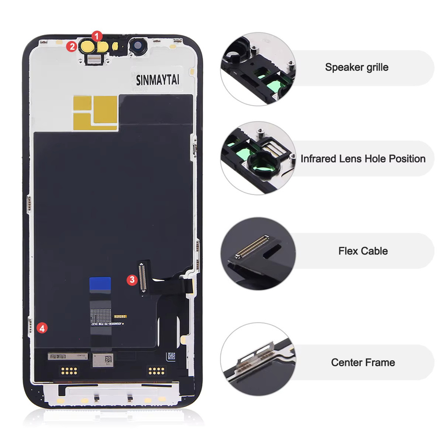 JK Soft OLED Display für iPhone 13, LCD-Bildschirm mit Touch-Digitizer-Baugruppe in Schwarz, kompatibel mit den Modellen A2633 A2482 A2631 - Bild 3