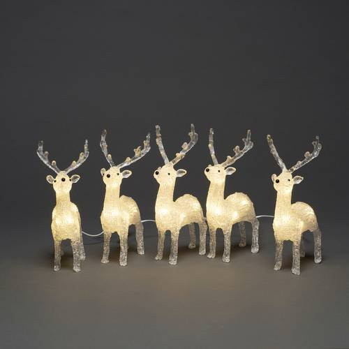 Konstsmide LED-Rentier Acryl-Figur transparent mit warmweißen LEDs B/H/T: 7 x 19 x 13 cm - Bild 1