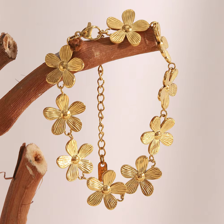 MamacitaSlay Blumenkettenarmband, 18K vergoldet, Edelstahl, Damen - Bild 2