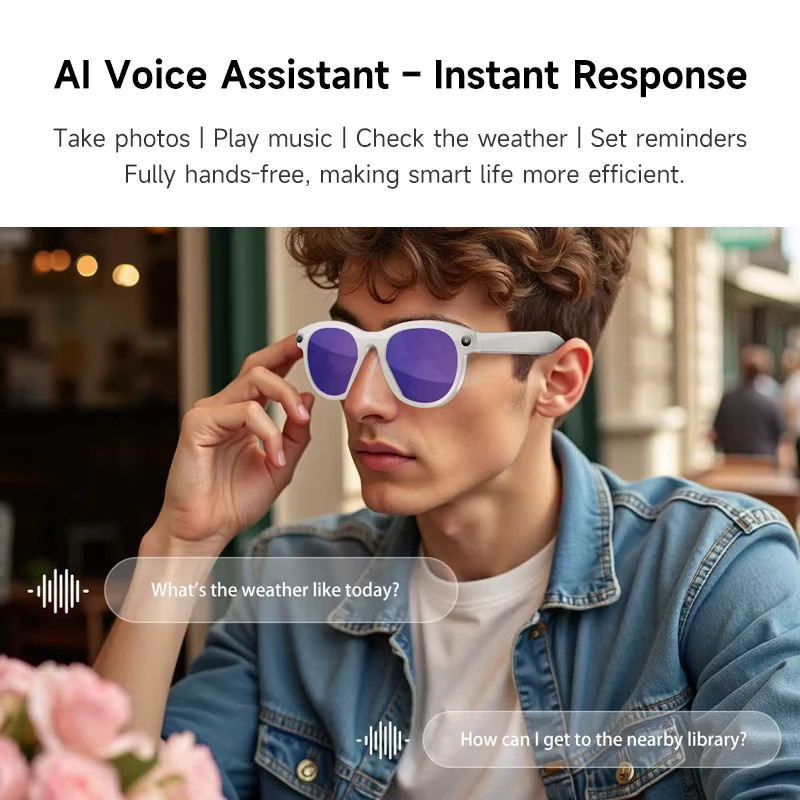 Lenovo 8K HD KI-Smart-Brille in Schwarz mit Dual-Kamera, Echtzeit-Übersetzung, Bluetooth-Anruf und Audio-Video-Aufnahme - Bild 3