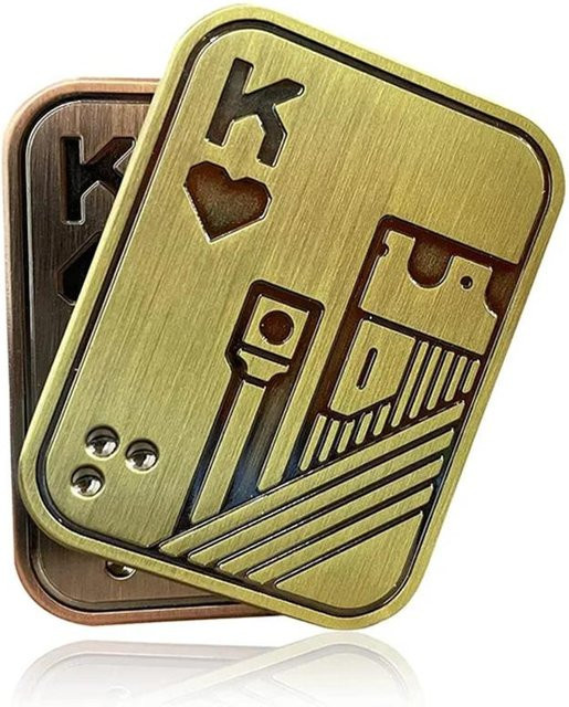 Fashnics Metall Poker Push Card Fidget Slider, Haptische Münze, Schreibtischspielzeug - Bild 1