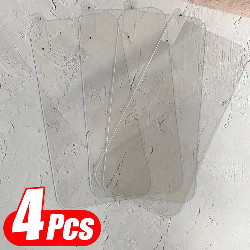 SFHOMIE Displayschutzfolie aus gehärtetem Glas für iPhone 16 15 14 13 12 11 Pro Max Plus, 4 Stück, transparent - Bild 3