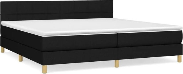 vidaXL Boxspringbett mit Matratze und Kopfteil in Schwarz, B/T/H: 200 x 200 x 78 cm - Bild 1
