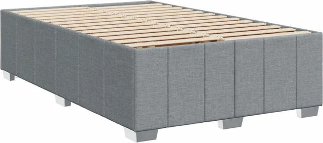 vidaXL Bettgestell ohne Matratze Hellgrau aus Stoff und Kiefernholz B/T: 120 x 200 cm - Bild 1