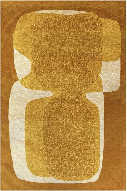 Lola&Moi Teppich Curry Gelb im Vintage-Design mit geometrischem Muster, Breite: 200 cm, Tiefe: 280 cm - Bild 1