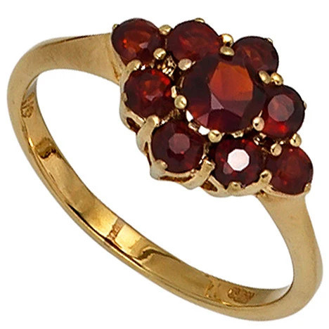 Colfem Ring 375 Gelbgold, Granate, Damen, Ringgröße 56 - Bild 1