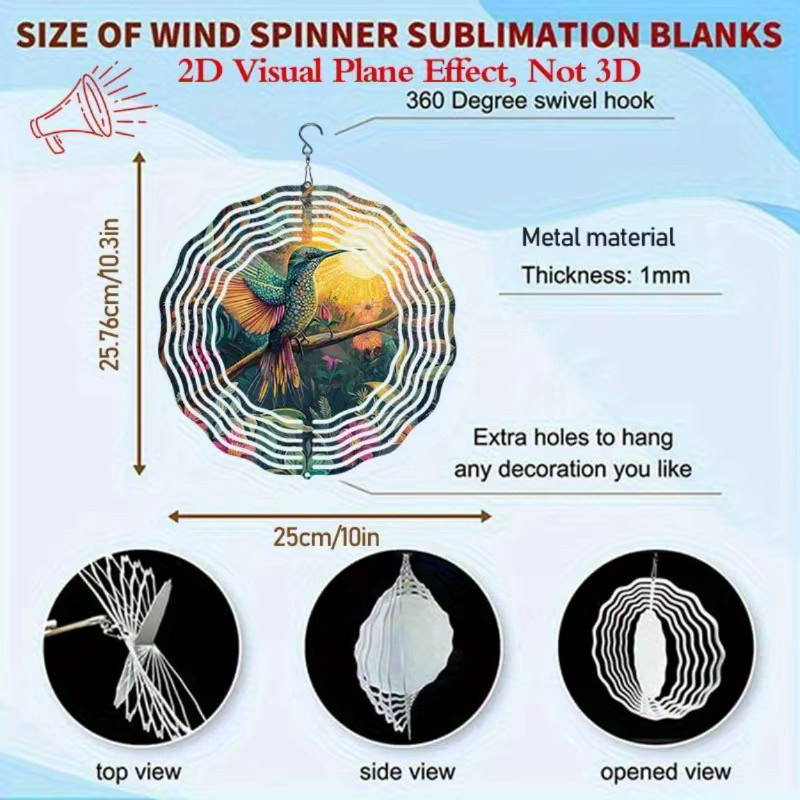 CIFBUY Kolibri-Windspiel aus Metall in Mehrfarbig für die Terrasse und den Außenbereich - Bild 2