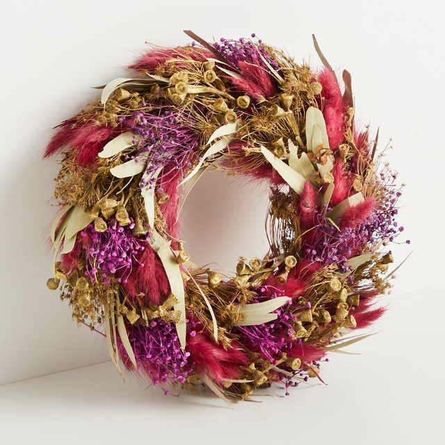 Trockenblumenkranz Golden Queen von Blume2000, rund, Gold und Multicolour, Durchmesser: 25,0 cm - Bild 1