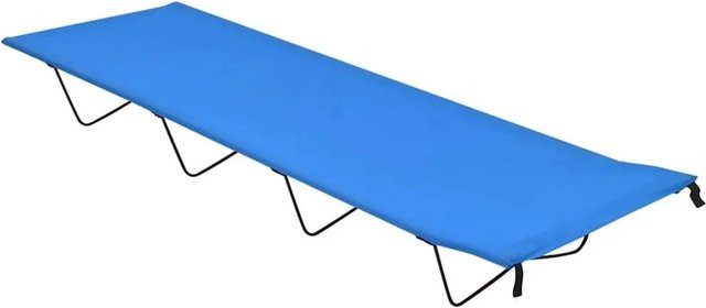 vidaXL Campingbett aus Oxford-Gewebe und Stahl in Blau, B/T/H: 180 x 60 x 19 cm - Bild 1