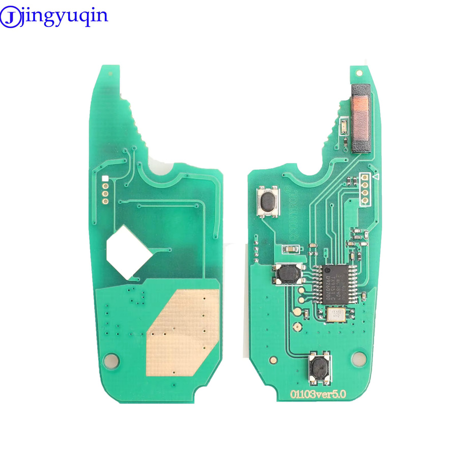 Jingyuqin Flip-Funkschlüssel 433 MHz mit PCF7946-Chip für FIAT 500 Panda Punto Bravo (2/3 Tasten) - Bild 2