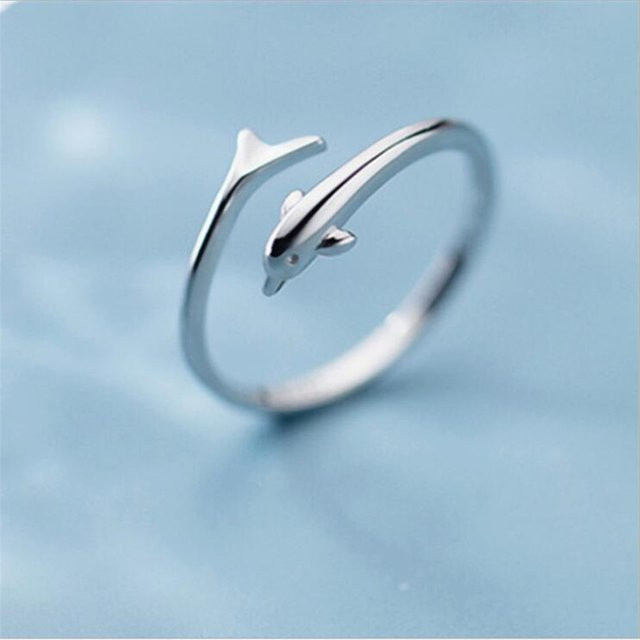 ZTRLIUA Ring, 925 Silber, Delphin Fisch, Unisex - Bild 1
