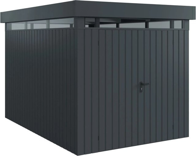 EcoStar Gerätehaus Euroline Pultdach mit Lichtband in Anthrazit, B: 325 cm, T: 229 cm, 2-flüglig - Bild 1