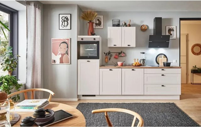 pino Küchenzeile Kaschmirgrau Matt mit Geräteschrank, Breite: 250 cm, Höhe: 174 cm, Tiefe: 60 cm - Bild 1