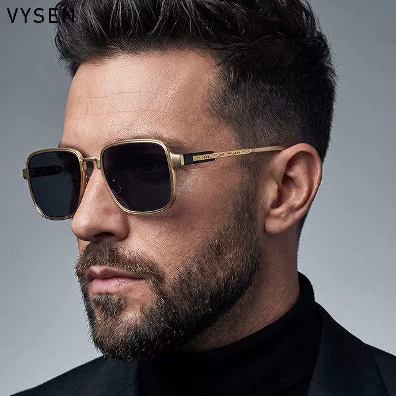 VYSEN Sonnenbrille, quadratisch, Metall, Vollrand, Gold, Herren - Bild 2
