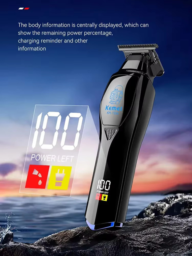 Kemei KM-1556 Barber Akku-Haarschneider, Schwarz, Herren - Bild 3