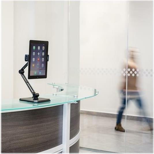 StarTech.com Universal Tablet Desk Stand in Schwarz mit verstellbarem Arm für Bildschirmgrößen von 12,7 bis 32,8 cm, Wandmontage möglich - Bild 1