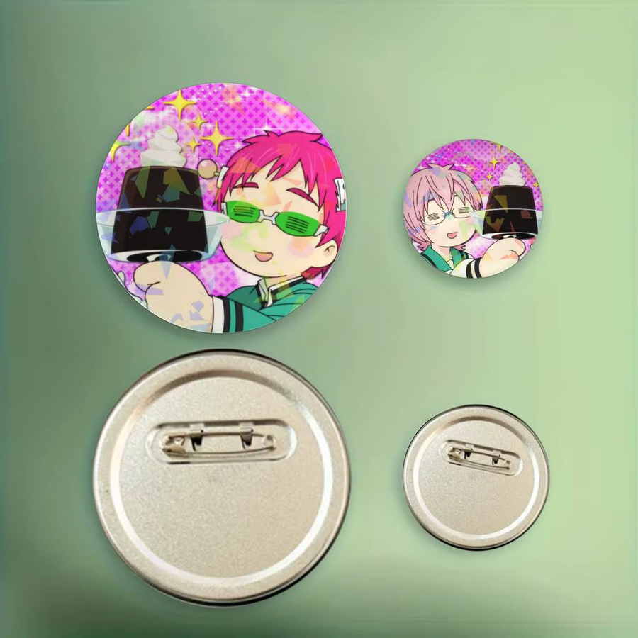 Anstecknadeln The Disastrous Life of Saiki K Anime, Runde Abzeichen - Bild 2
