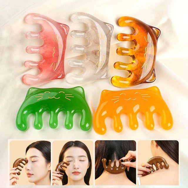 HNKMP Gua Sha Kopfhaut-Meridian-Massagekamm, Gesichtspflege-Tool - Bild 1